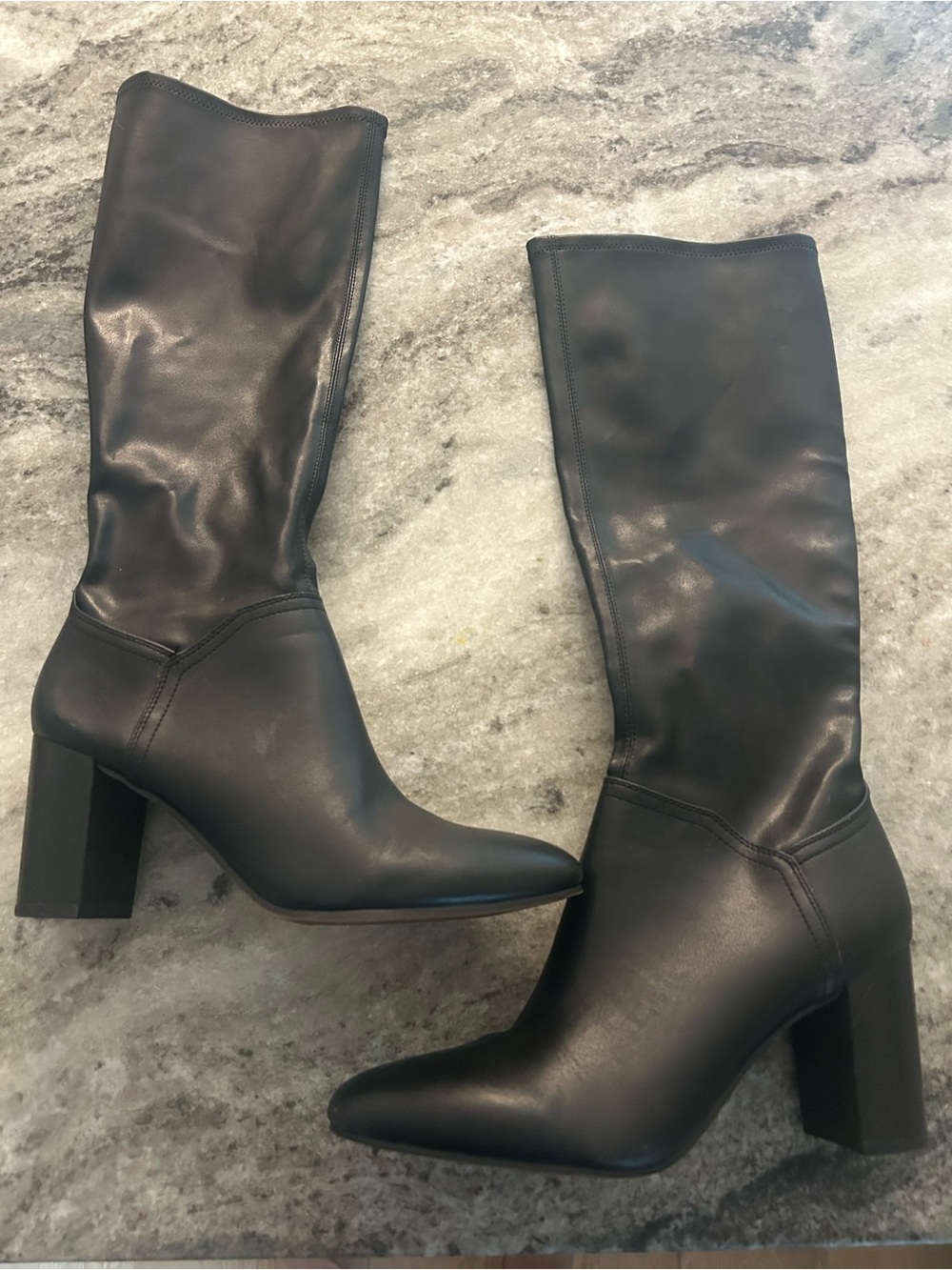 Franco sarto Classic Black Mid-Calf Block Heel Boots - Women's size 8.5